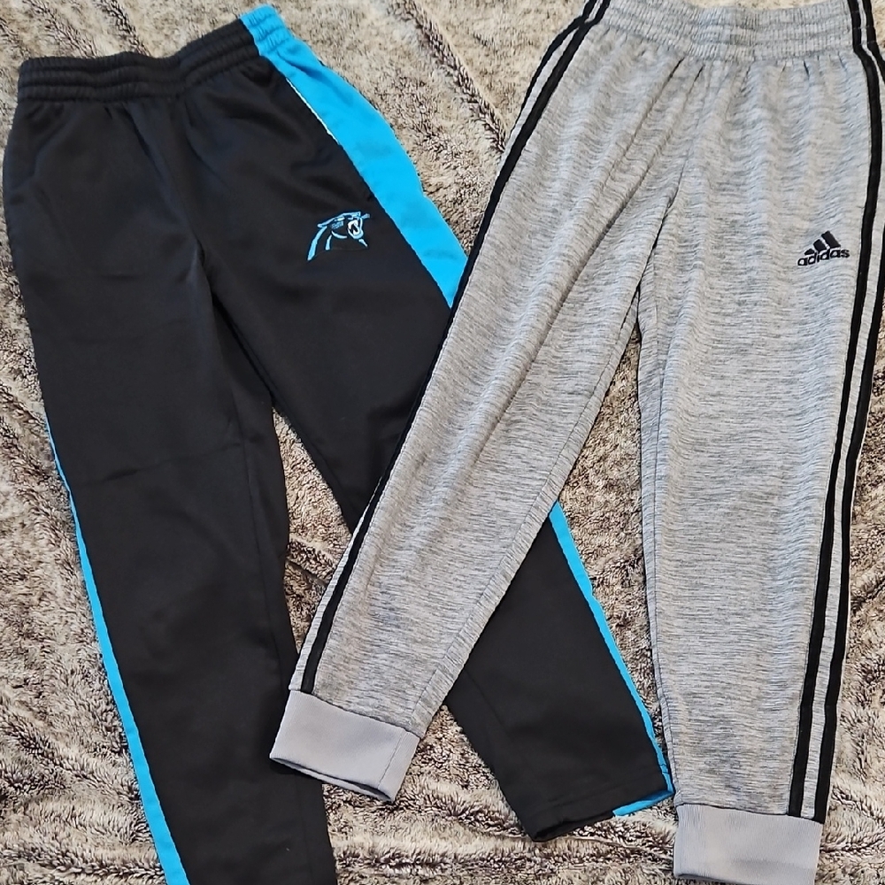 Adidas Kids Gray and Nfl Panters Black Track Pants Set